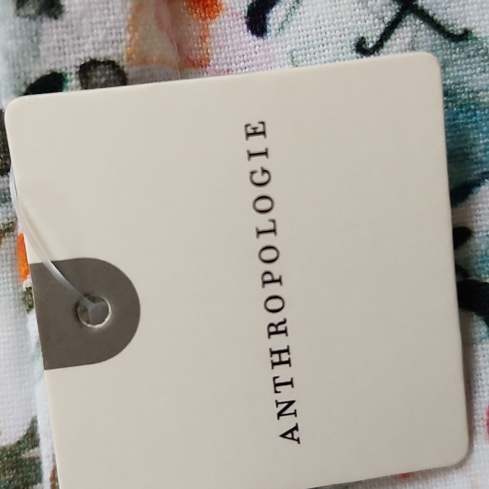 Anthropologie White and Multicolor Patterned Napkins Set Of 7 - Picture 3 of 10